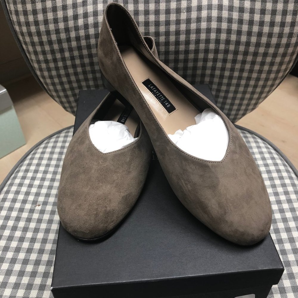 NEW Lafayette 148 Jemma suede ballet flat